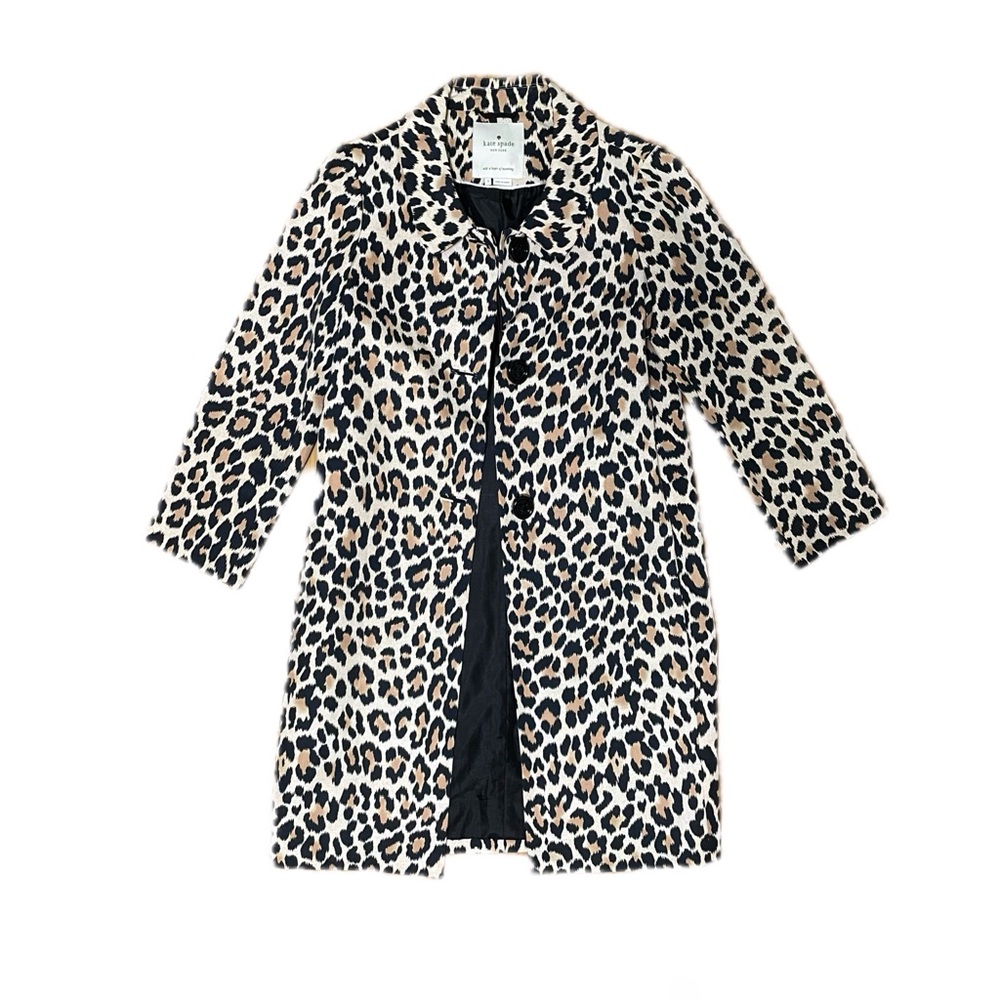 Kate Spade Silk and Cotton Leopard Print Coat Jacket